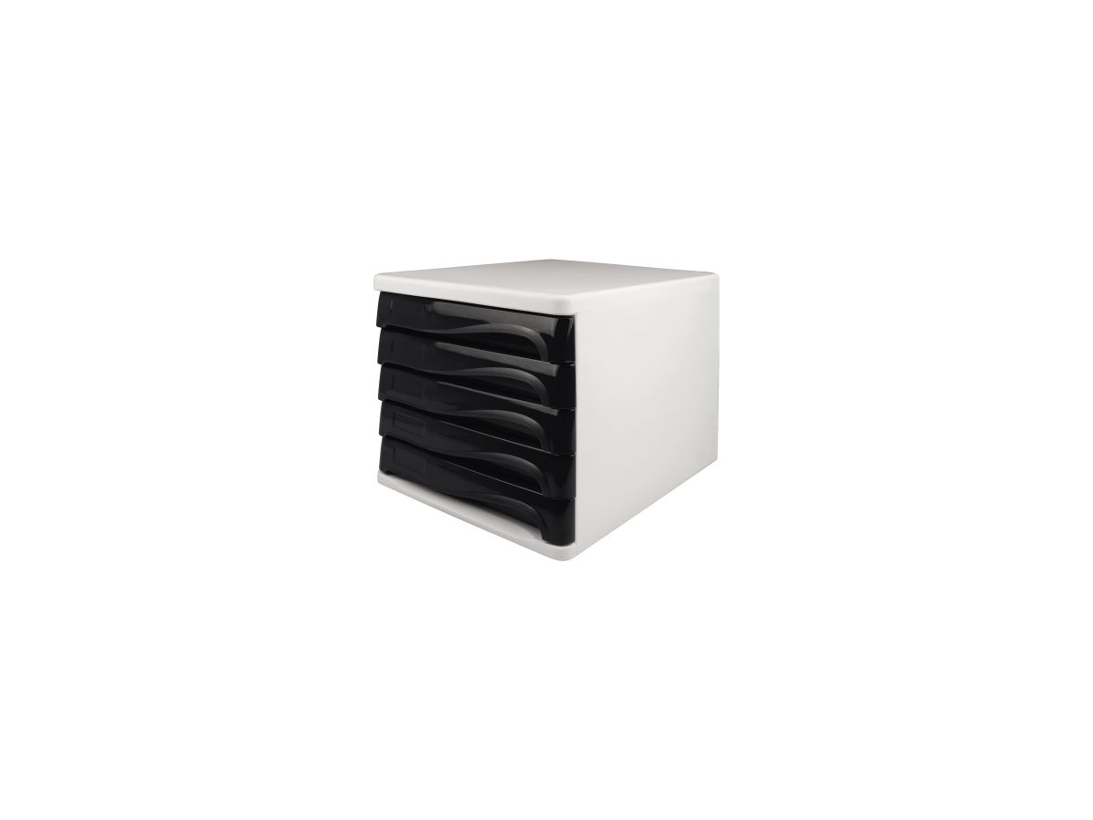 helit Schubladenbox economy H6129498  DIN A4-C4 l.gr/sw