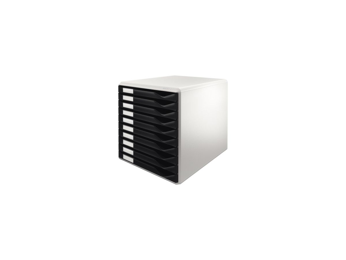 Leitz Schubladenbox 52810095 DIN A4 10Schubfächer lichtgr/sw