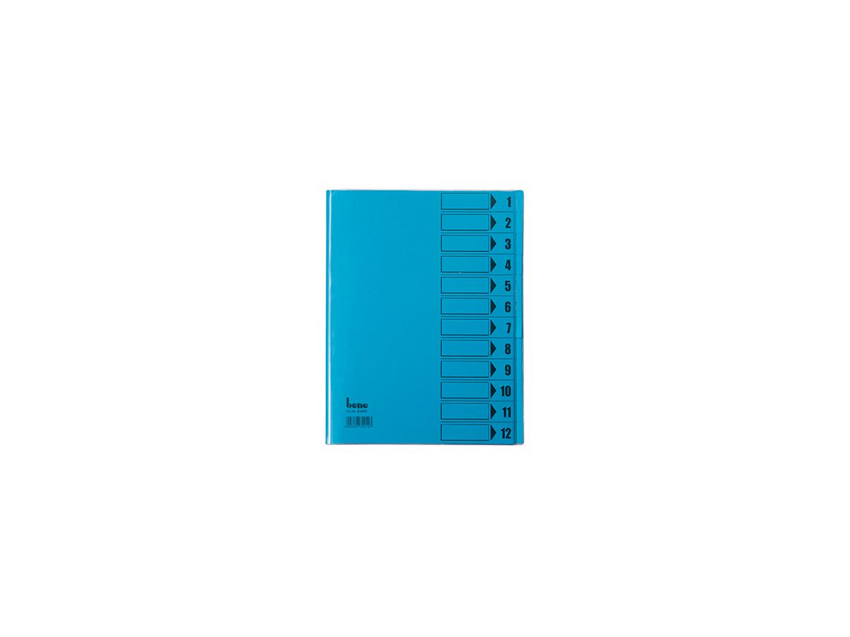 Bene Ordnungsmappe 084800BL DIN A4 12Fächer PVC blau