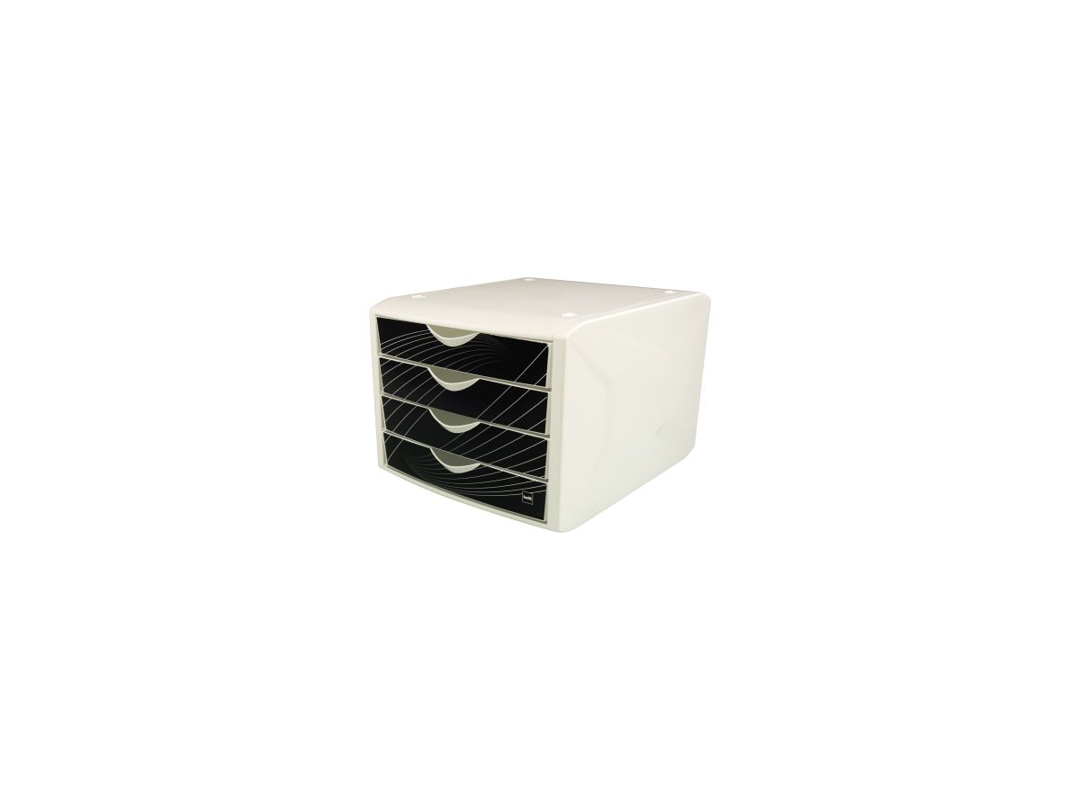Helit Schubladenbox Chameleon H6129595 4Schübe A4/C4 black king