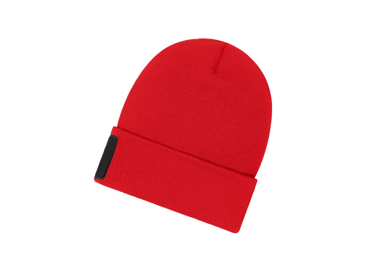 DAIBER Strickmütze mit Patch 10x5cm red MB7407