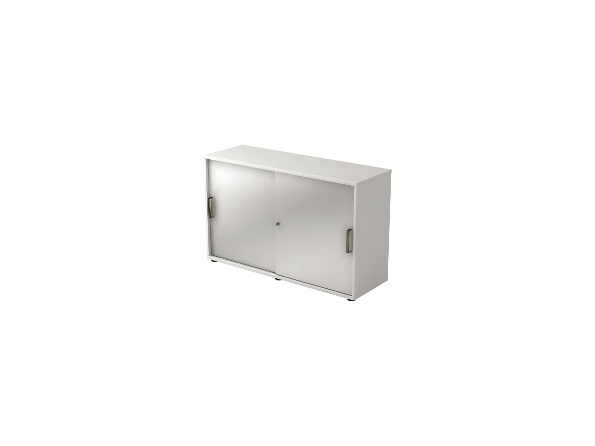 Schiebetürenschrank 120x40x74,8cm Weiß/Silber