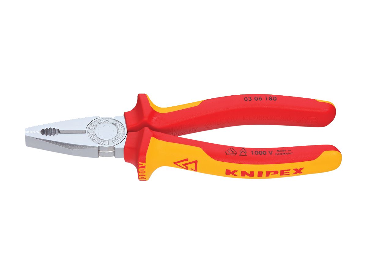 Combination pliers VDE 180mm w. PVC grip Knipex