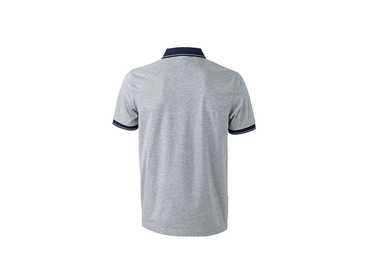 JN Mens Heather Polo JN706 65%PES/35%BW,grey-heather/navy,Gr. 2XL