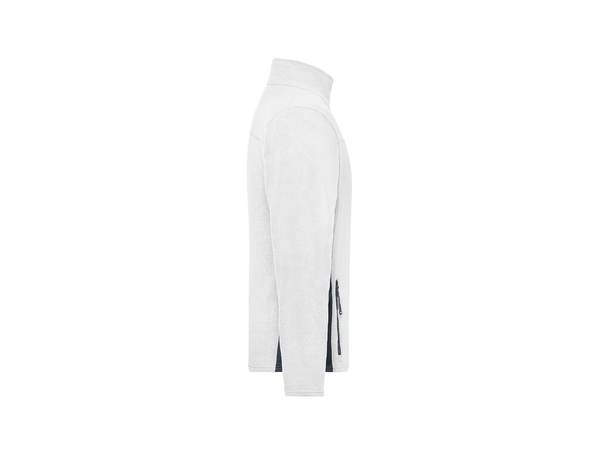 JN Men's Workwear Fleece Jacket JN842 100%PES, white/carbon, Größe 5XL
