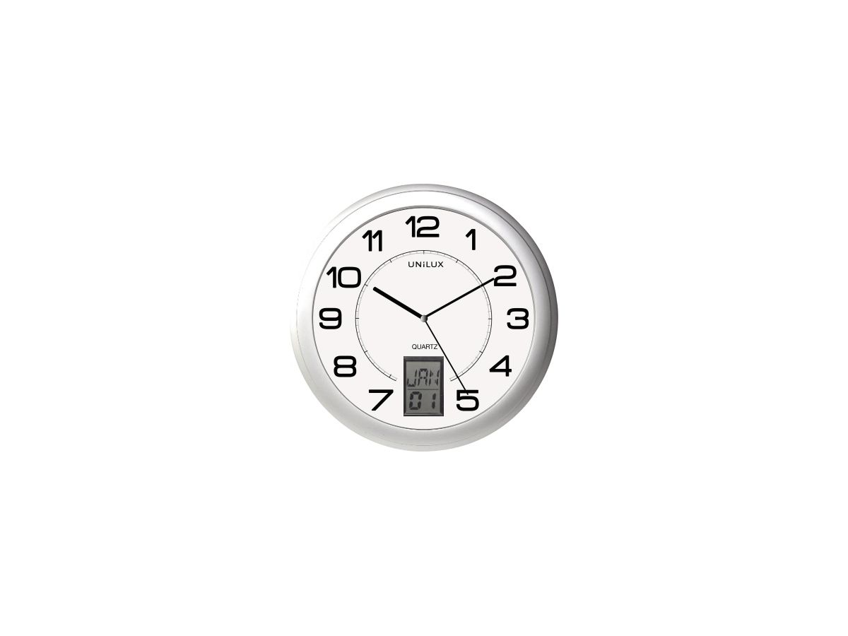 UNILUX Wanduhr Instinct 72321 30,5cm Edelstahl silber