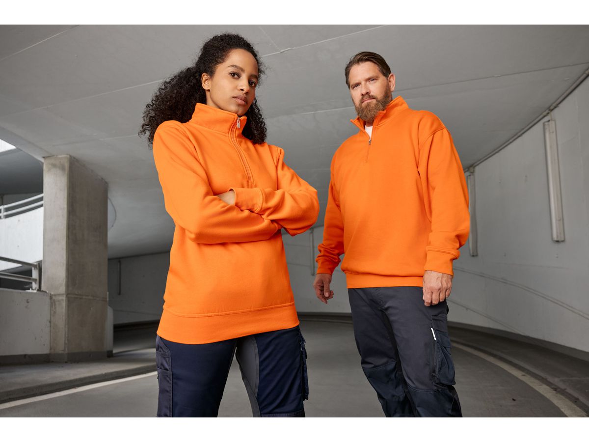 JN Workwear Half Zip Sweat JN831 70%BW/30%PES, gold-yellow, Größe XL