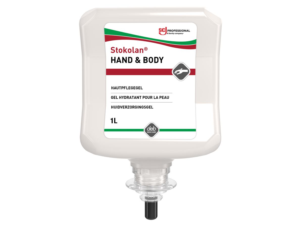 SC JOHNSON Hautpflegegel Stokolan Hand & Body, 1.000 ml Kartusche, SBL1L