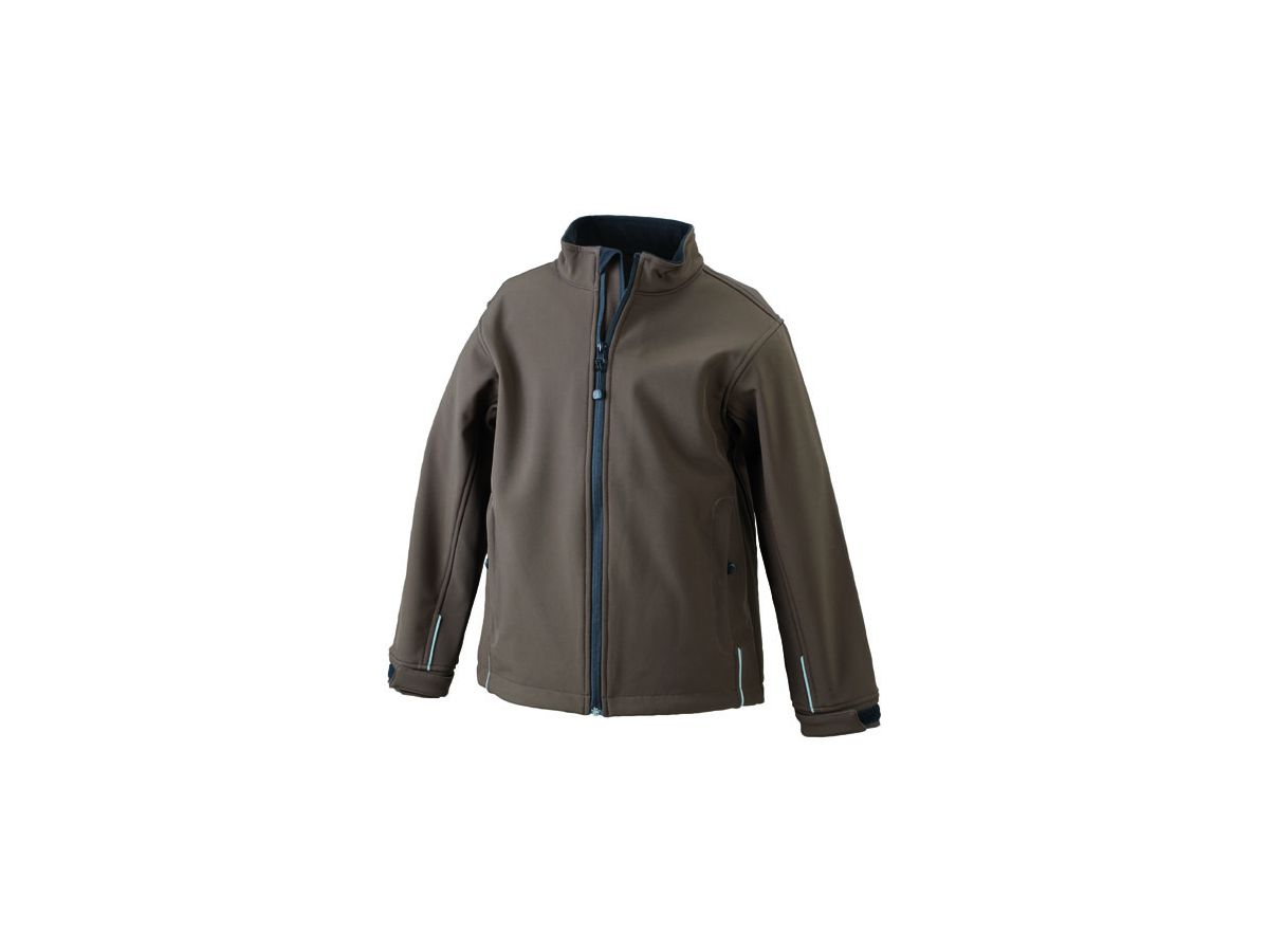 JN Softshell Jacket Junior JN135K 95%PES/5%EL, brown, Größe 2XL