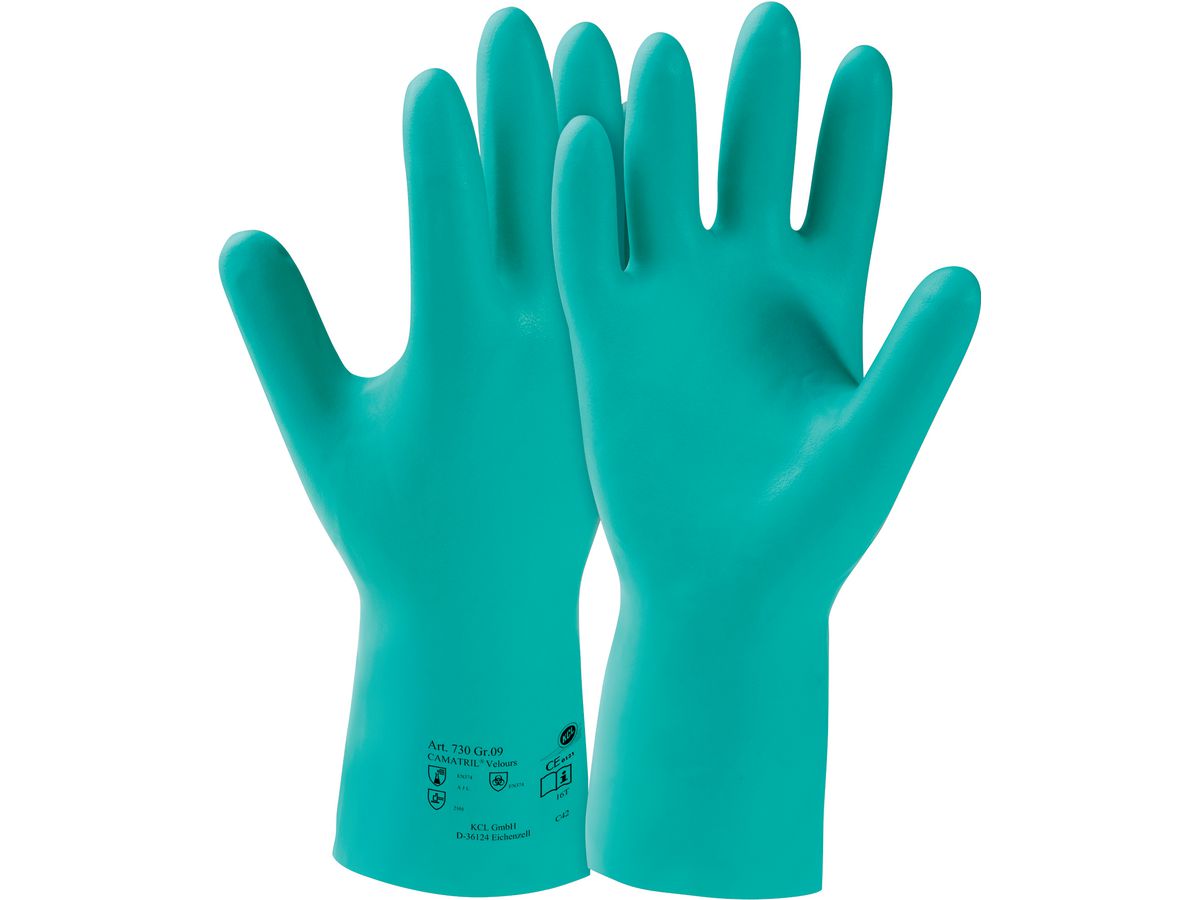 Gloves Camatril 730, 310 mm, size 10, green