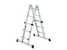 Günzburger Aluminium-Teleskopleiter 4-teilig mit Traverse 4x3 Sprossen 32121