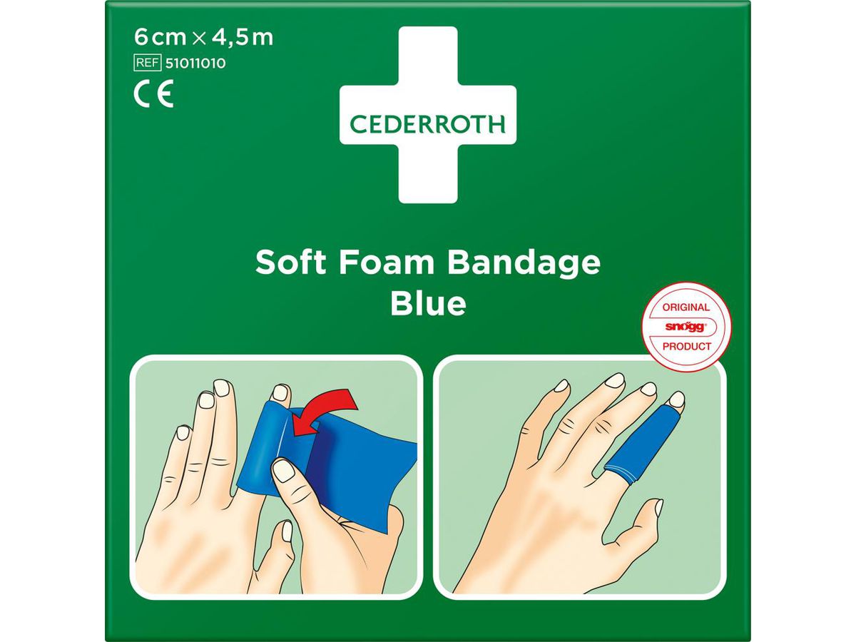 CEDERROTH Schaumbandage blau, 6cm X 4,5M