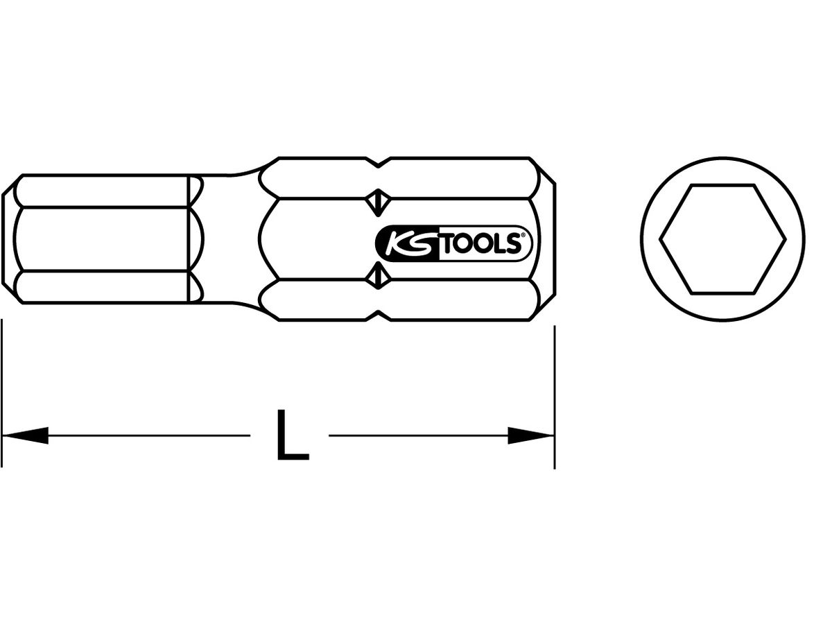 1/4" Sechskant-Bit 3mm,25mm,S2 Form "C" 911.2255