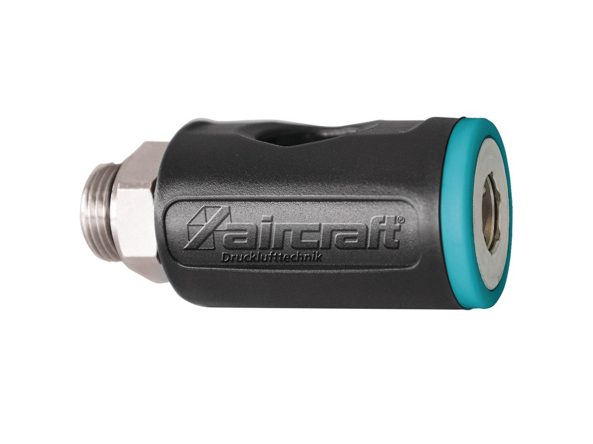 STÜRMER Sicherheitskupplung 3/8" AG - Einhand-Sicherheitskupplung