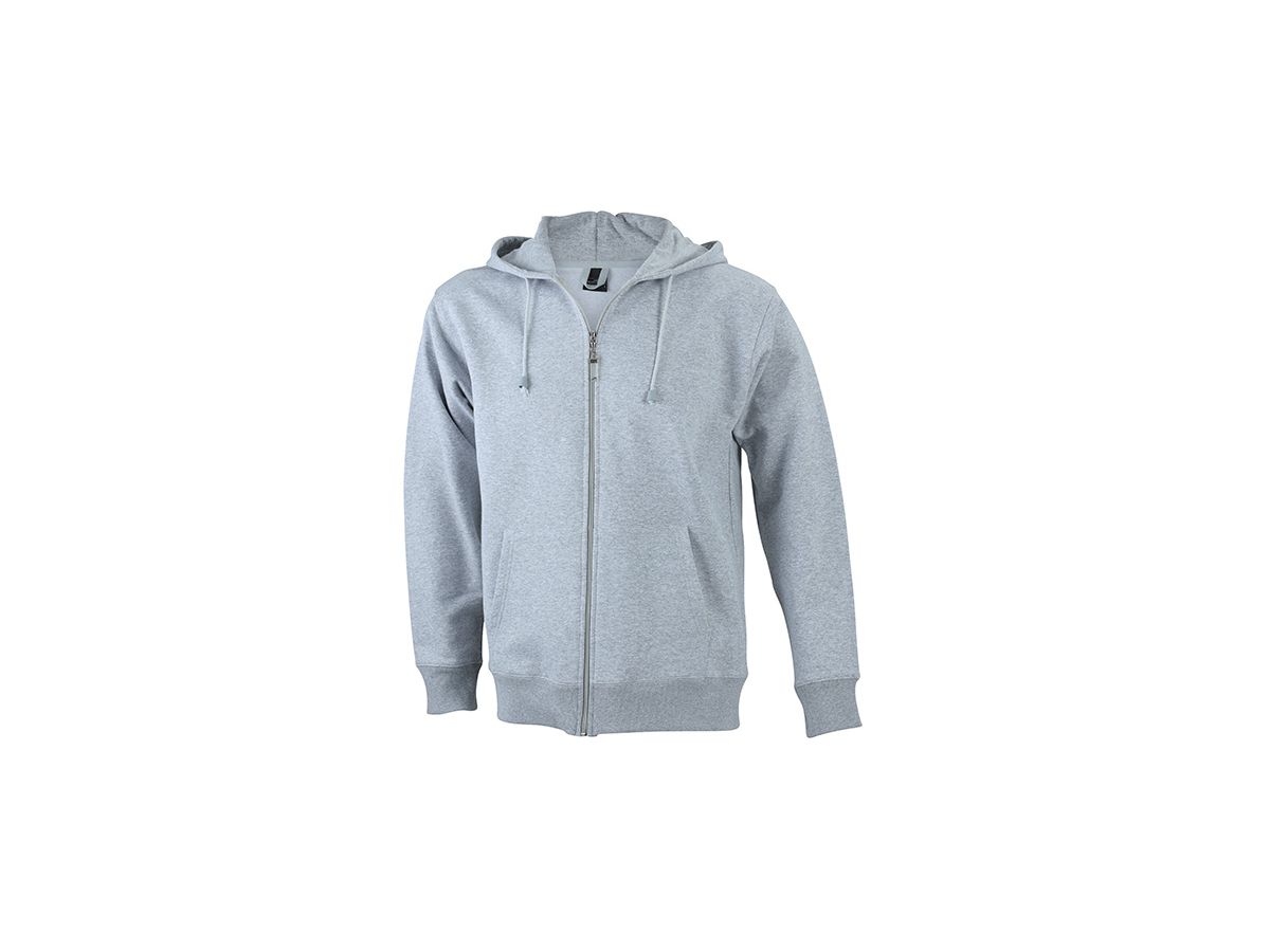 JN Mens Hooded Jacket JN042 80%BW/20%PES, grey-heather, Größe XL