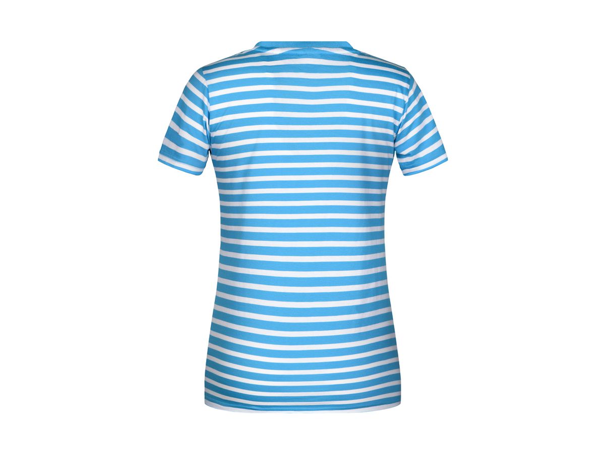 JN Ladies' T-Shirt Striped 8027 atlantic/white, Größe M
