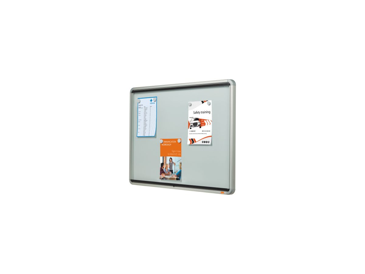 Nobo Schaukasten 1902560 75,2x100x 3,7cm innen 9 x DIN A4 weiß/silber