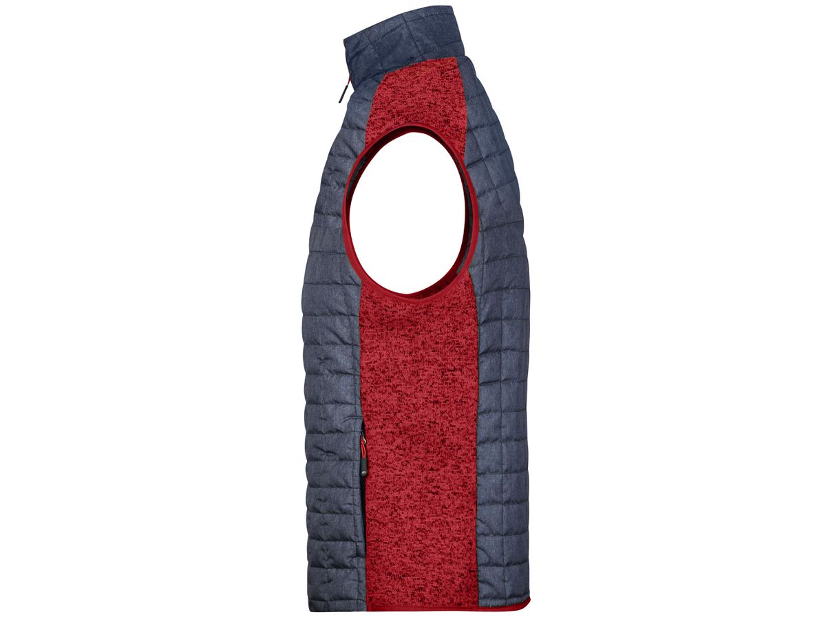 JN Men's Knitted Hybrid Vest JN740 red-melange/anthracite-melange Gr. XL