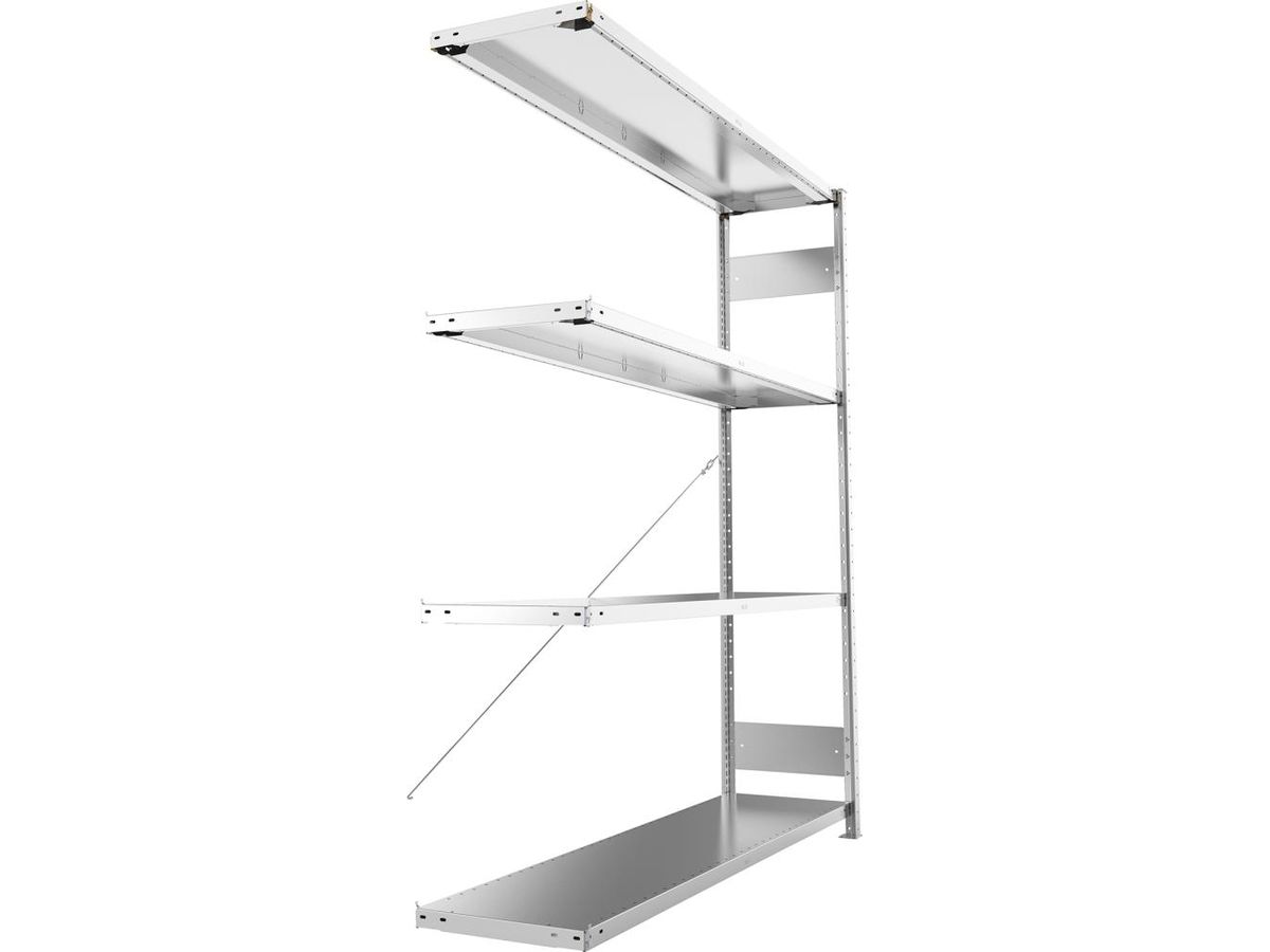 META Steckregal S3 CLIP 200 Fachl. 200kg vzk Anbaufeld 4 Böden B1700Xt400Xh2000mm