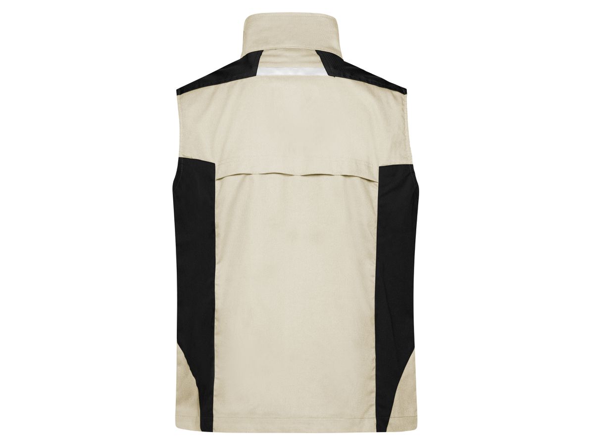 JN Workwear Vest JN822 65%PES/35%BW, stone/black, Größe 5XL