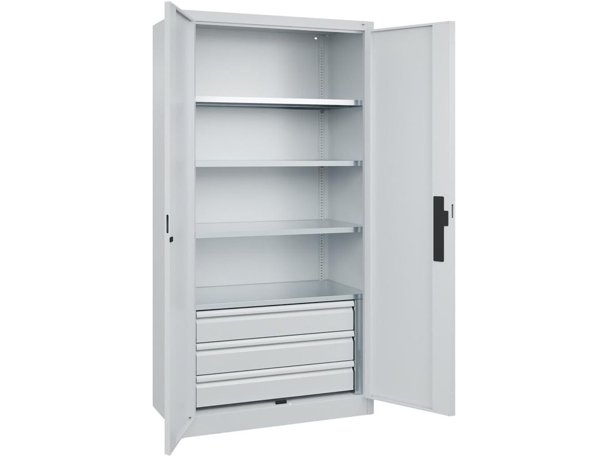 CP Schwerlastschrank Acurad 3SL 4 Böden B1000xT500xH1950mm RAL 7035/7035