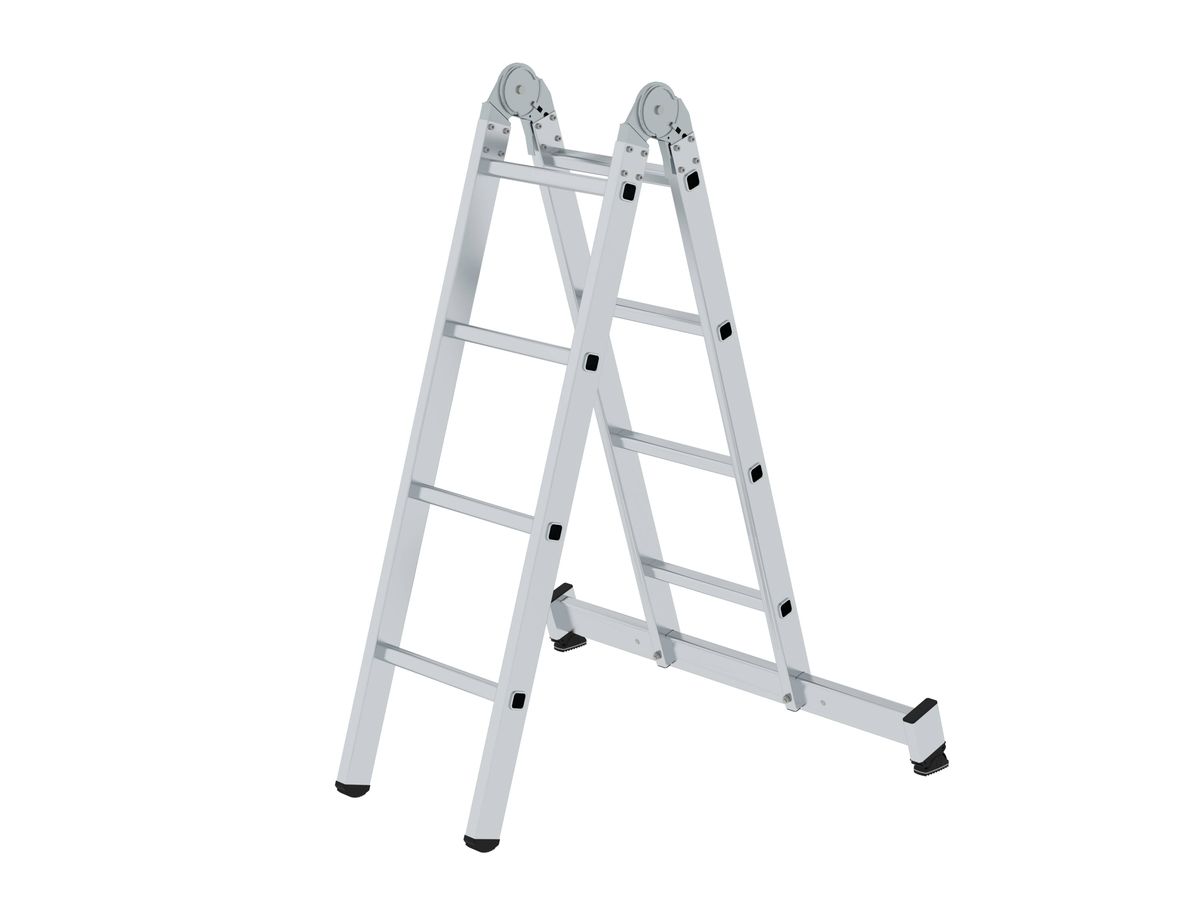 Alu-Klappleiter mit nivello®-Traverse 32208  2x4 Sprossen