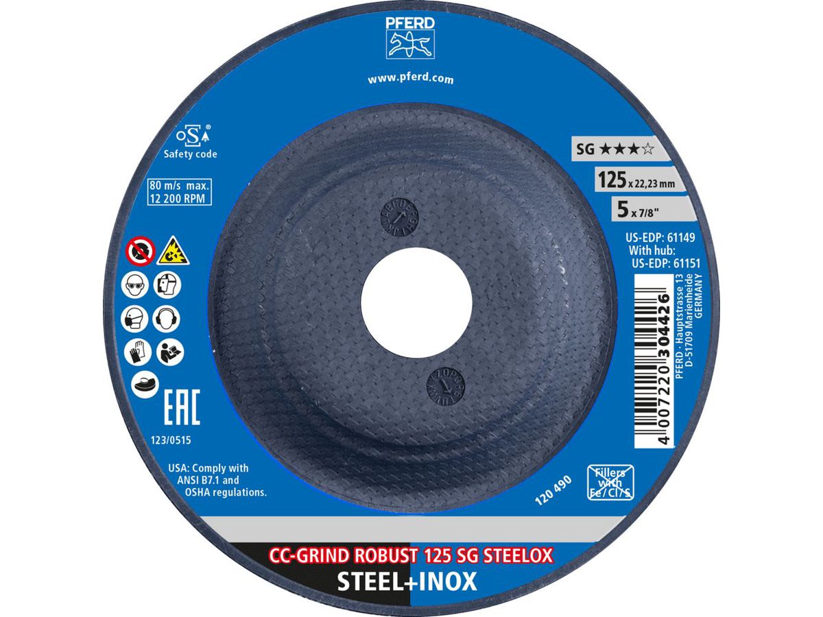 PFERD Schleifscheibe SG CC-GRIND-ROBUST STEELOX 125mm