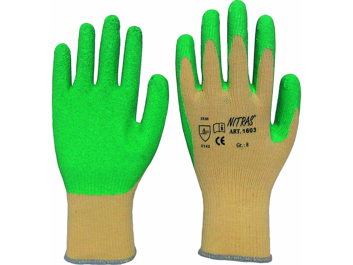 BW / PY Grobstrickhandschuh GRIPPY mit grüner Latexbeschichtung