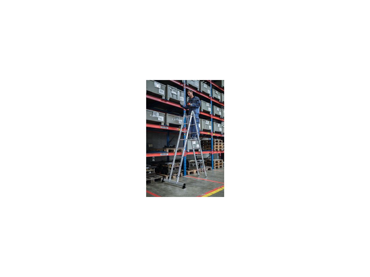Alu-Klappleiter mit nivello®-Traverse 32208  2x4 Sprossen