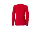 JN Ladies V-Neck Pullover JN658 100%BW, red, Größe 2XL
