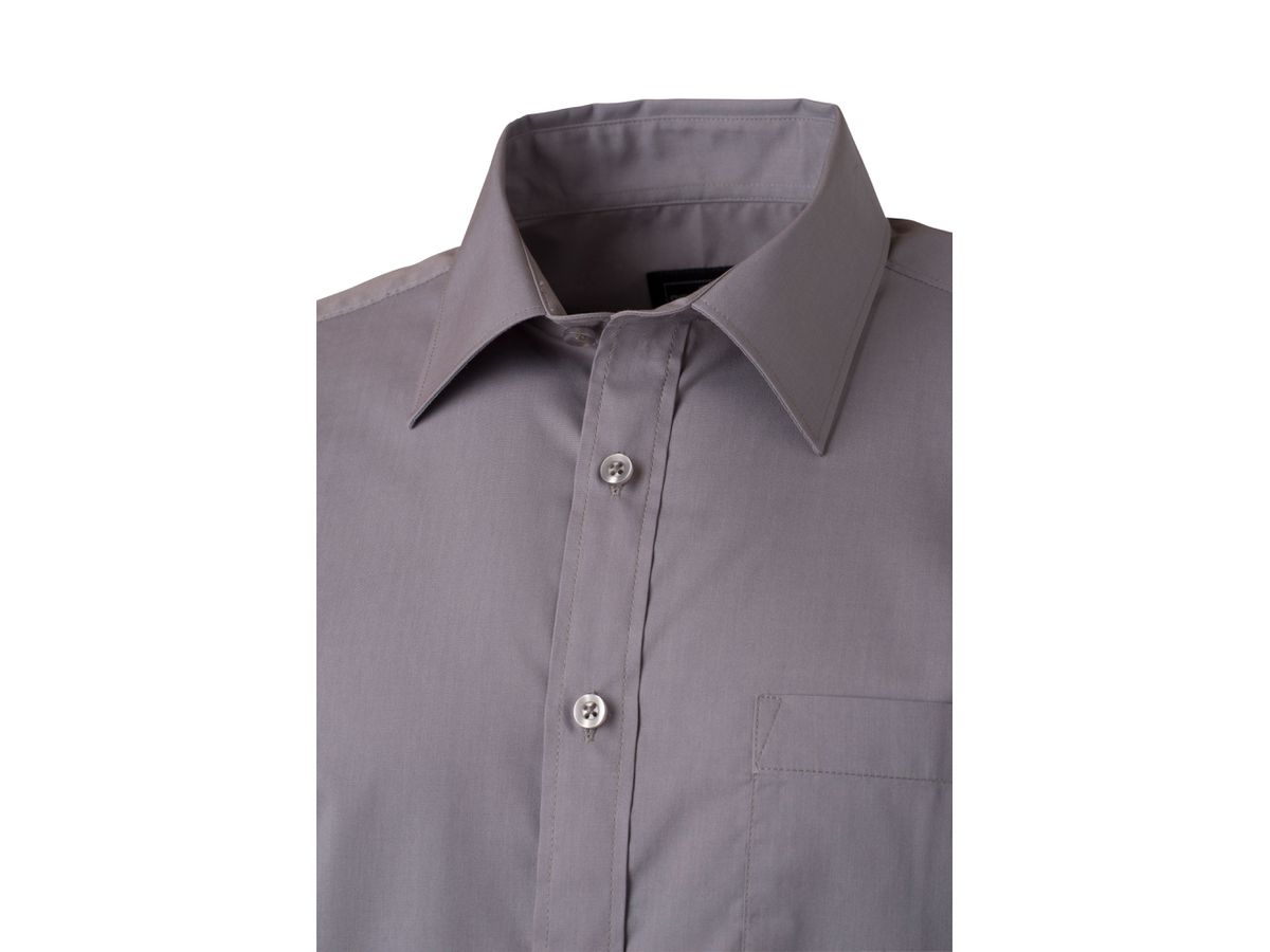 JN Men's Shirt Shortsleeve Poplin JN680 steel, Größe XL