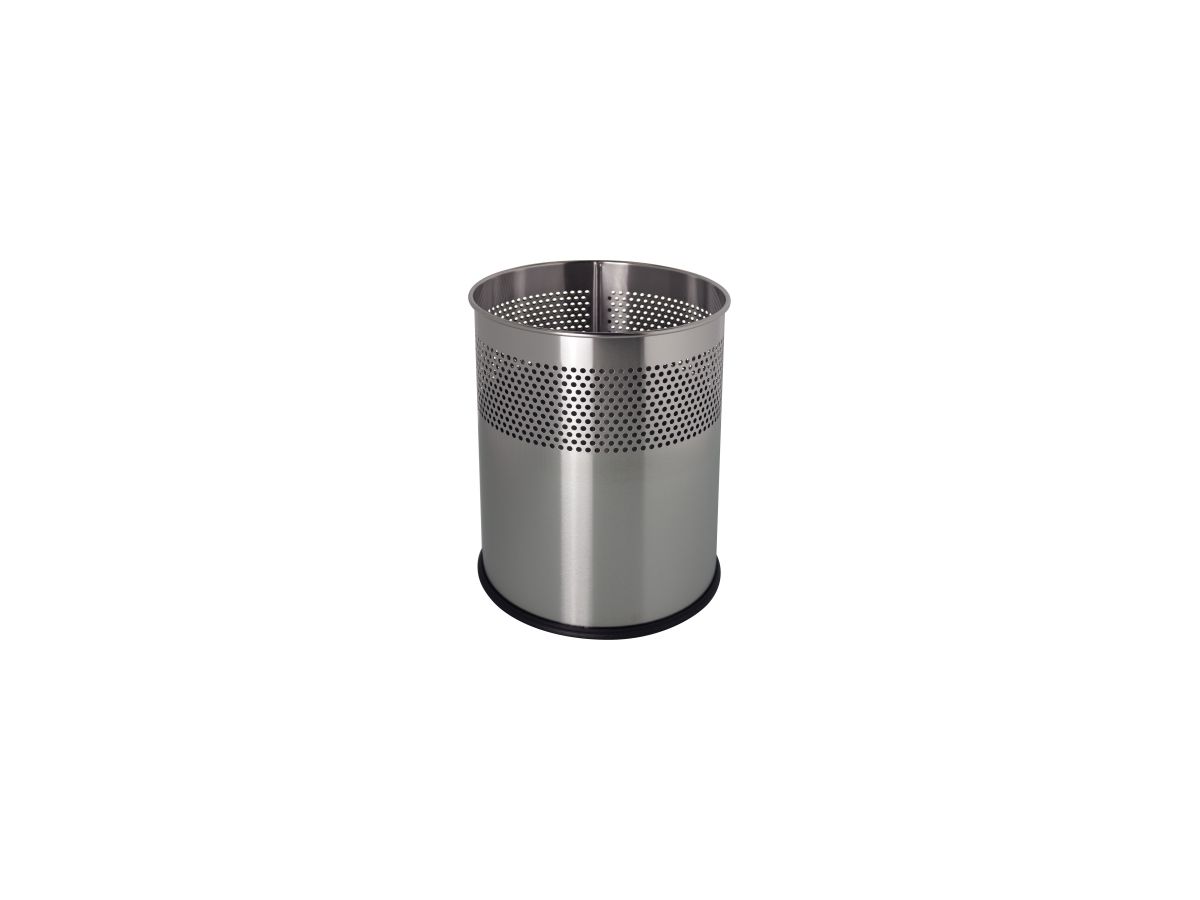 helit Papierkorb H2515700 Metall 15 l Lochdekor silber
