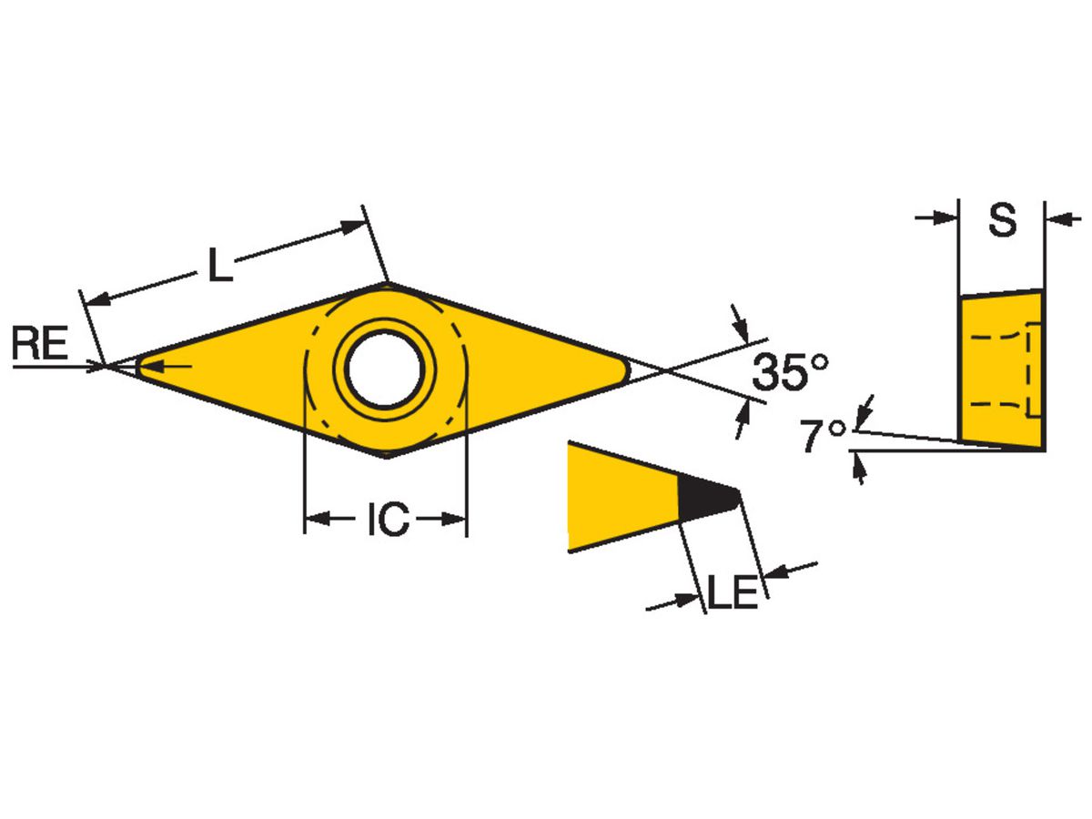 COROMANT CoroTurn 107 Schneidplatte zum Drehen VCMW110204FPCD05