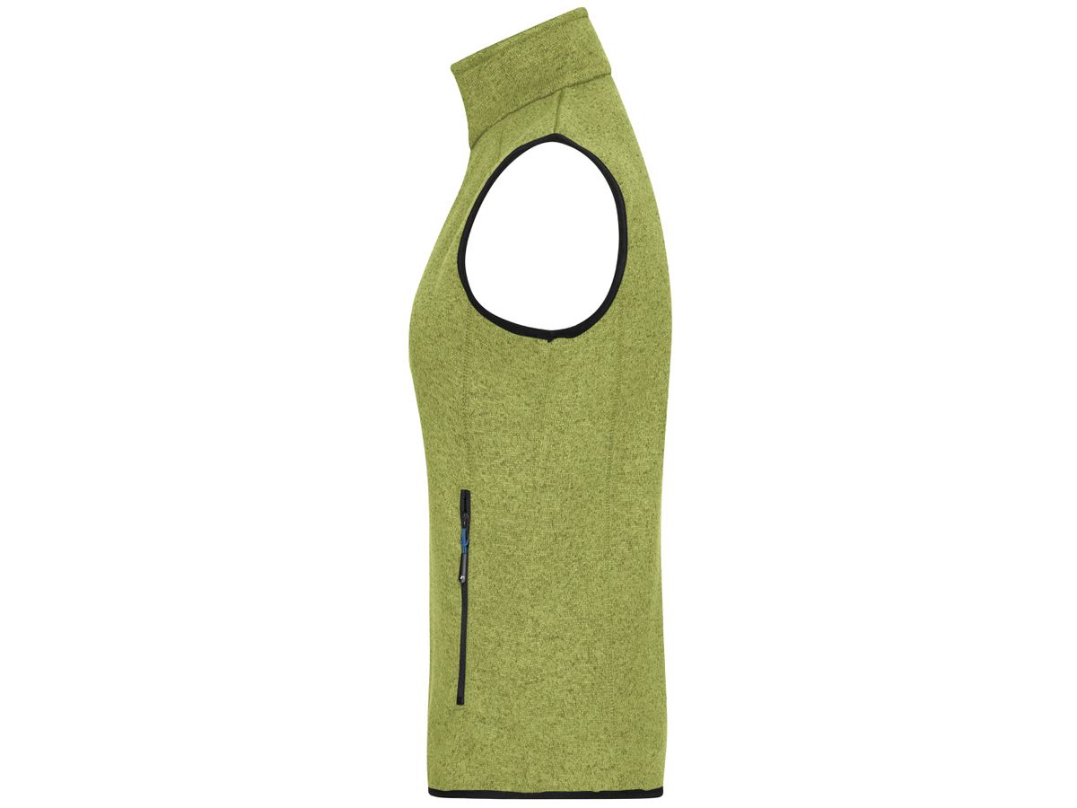 JN Ladies' Knitted Fleece Vest JN773 kiwi-melange/royal, Größe L