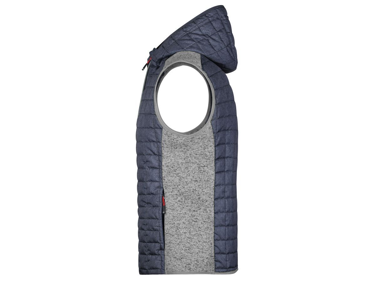 JN Men's Knitted Hybrid Vest JN768 light-mel./anthr.-mel., Größe S