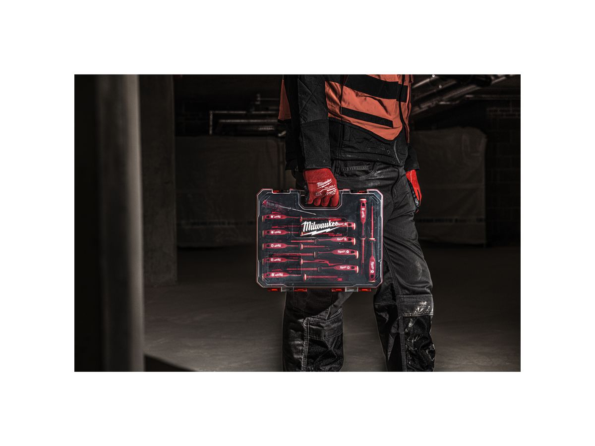 MILWAUKEE Schraubendreher Tri-Lobe Set SL/PH/Spannungsprüfer, VDE geprüft, 7tlg