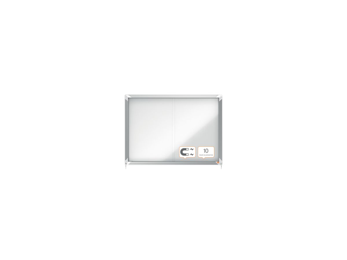 Nobo Schaukasten 1902569 97,2x69,2x 5,4cm innen 8 x DIN A4 weiß/silber