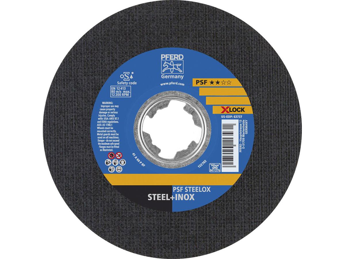 Doorslijpschijf PSF X-LOCK STEELOX 125x1 ,6mm Pferd