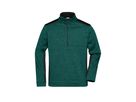 JN Herren-Strickfleece Jacke JN864 dark-green-melange/black, Größe XS