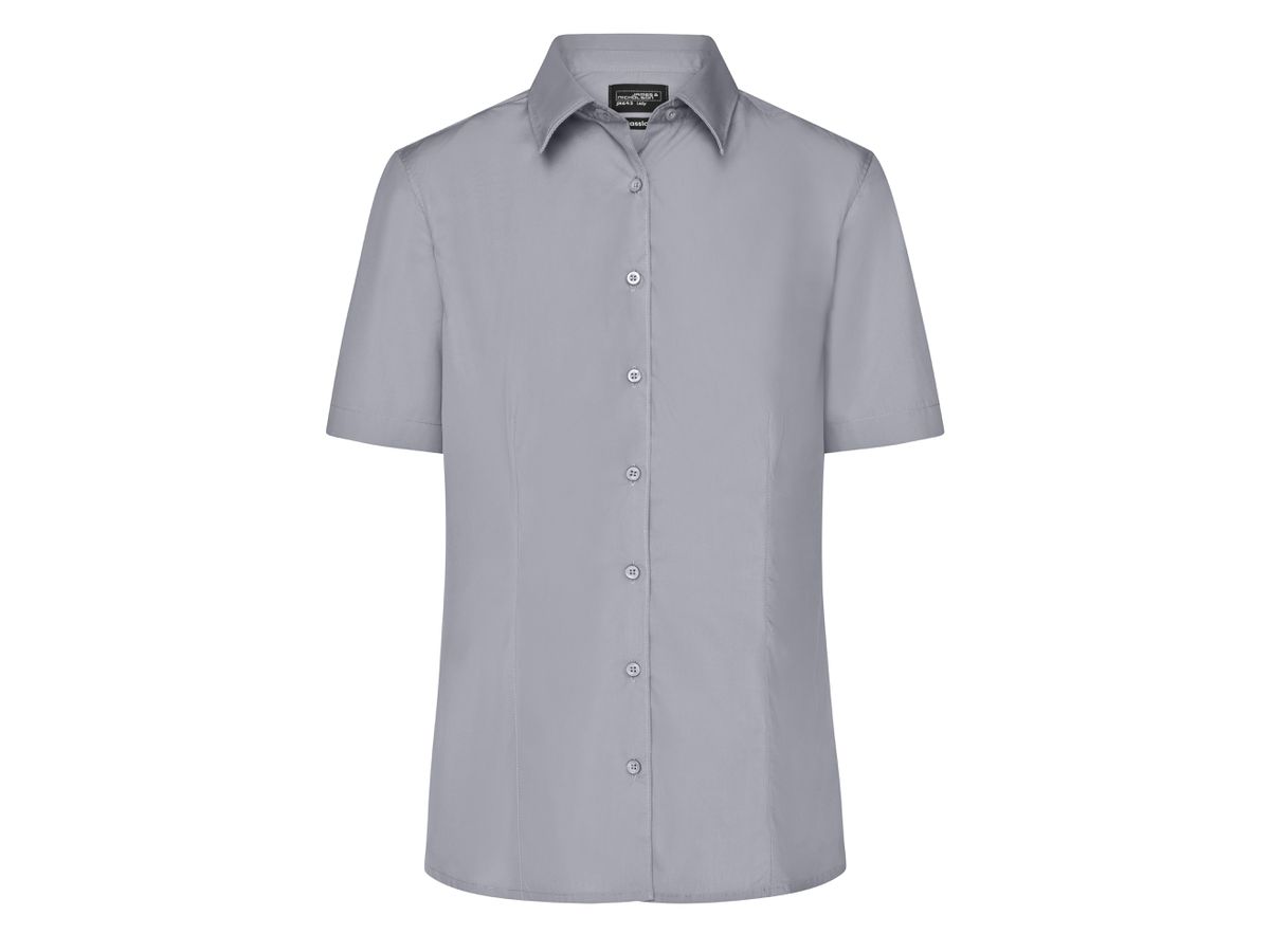 JN Ladies Shortsleeve Shirt JN643 50% BW, 50% Polyester, Gr. XS, steel