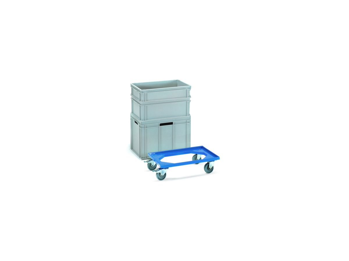 Eurokasten Roller m. offenen Rahmen 610x410mm ;250KG; Bereifung Polyamid
