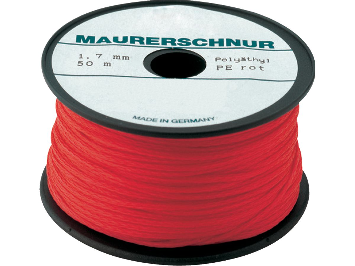 Bricklayer cord PE 1.0mm 50m red Overmann