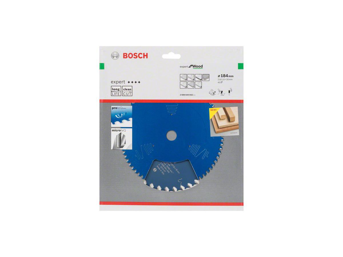 BOSCH Kreissägeblatt Expert for Wood 184x30x2,6/1,6 mm, 40 Z