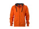 JN Mens Hooded Jacket JN595 80%BW/20%PES, dark-orange/carbon, Gr 2XL