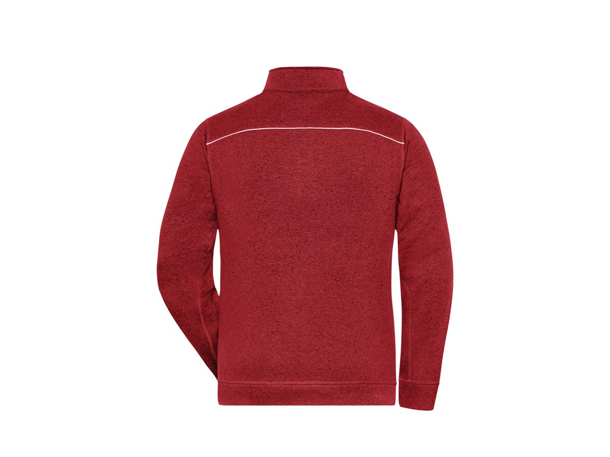 JN Herren Strickfleece-Jacke JN898 red-melange/black, Größe S