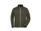 JN Herren Strickfleece-Jacke JN898 olive-melange/black, Größe XL