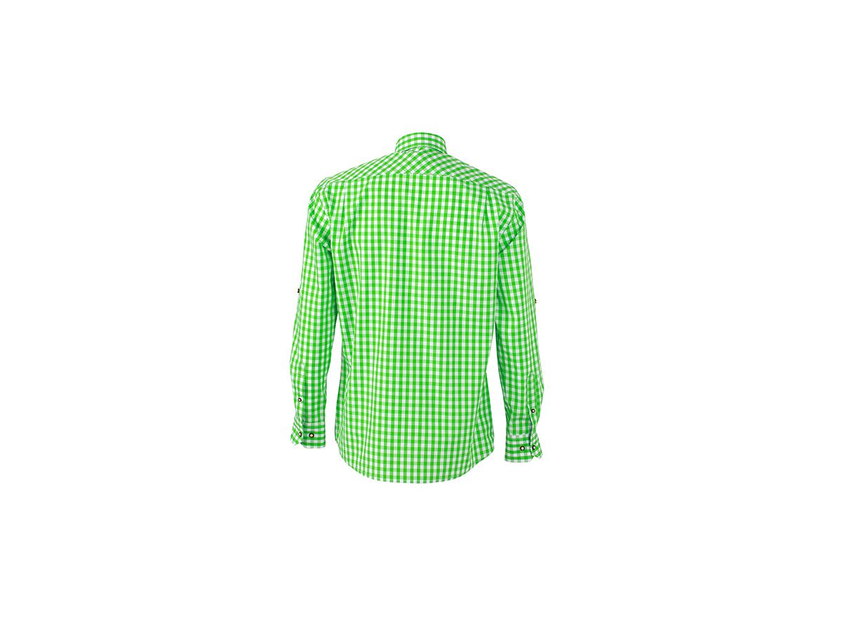 JN Mens Traditional Shirt JN638 100% BW, green/white, Größe S