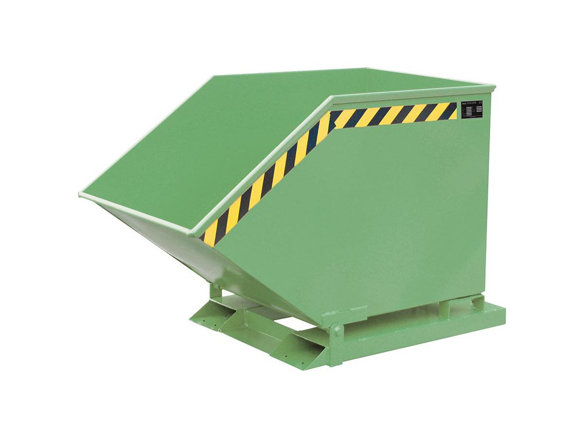 BAUER Kippbehälter KK 400 Ral6011 Tragkr. 300Kg B670Xt1320Xh840mm