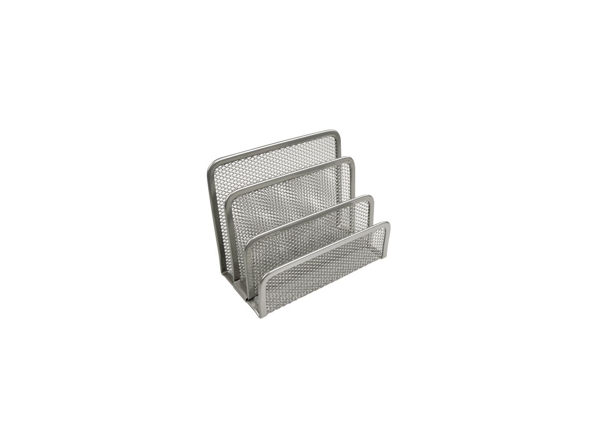 helit Briefständer Mesh H2518300 14x7x9,7cm 3Fächer Metall silber