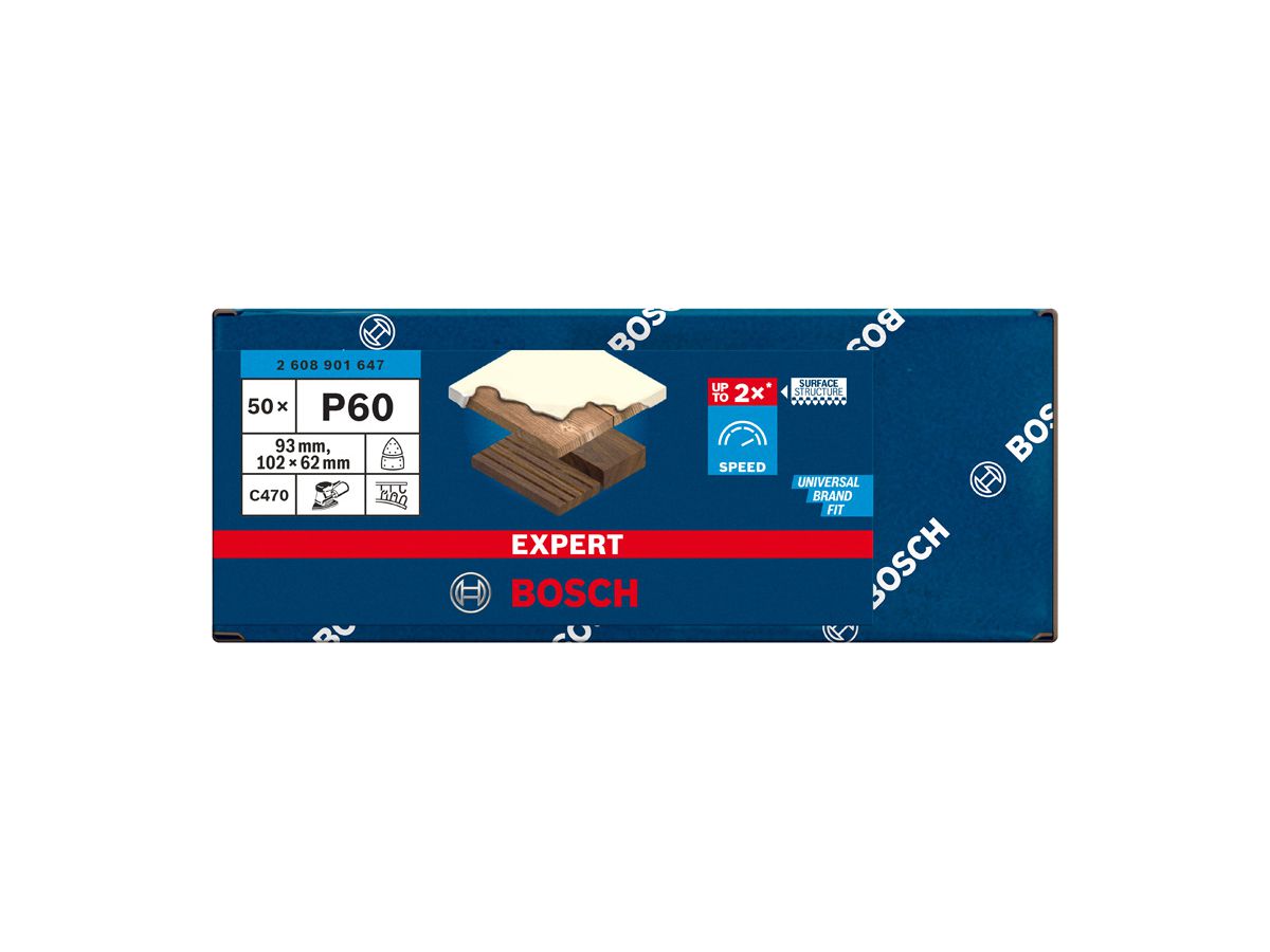 BOSCH Schleifblatt C470 EXPERT 102 x 62/93mm, K 60, VE 50